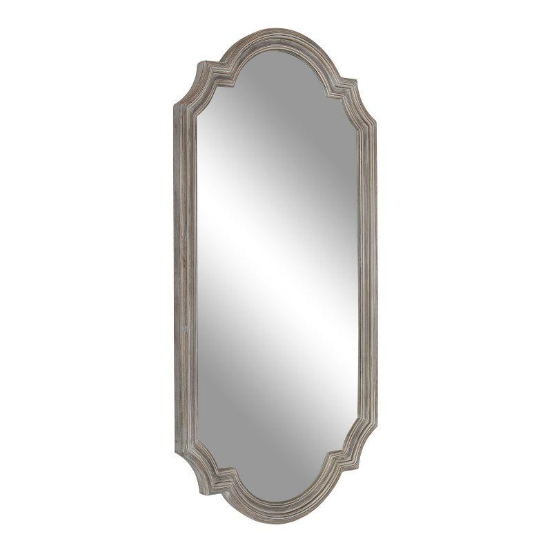 Kate and Laurel Fairbourne Scalloped MDF Full Length Mirror, 20x42, Gray
