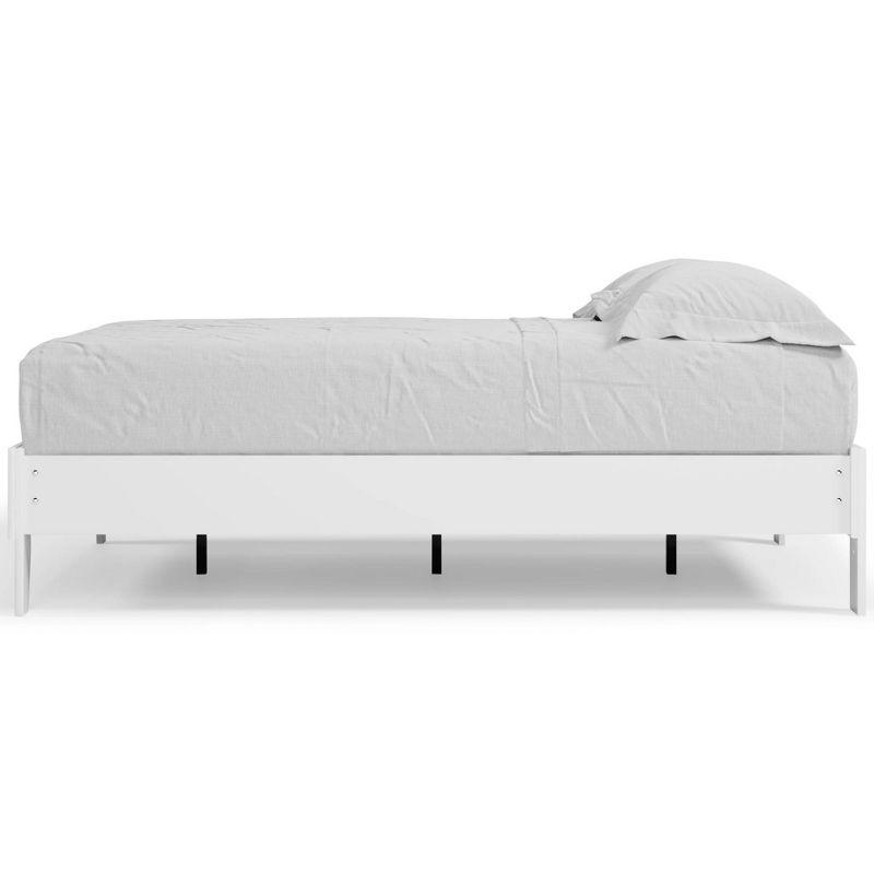 Full Piperton Platform Bed White - Signature Design by Ashley: Modern Style, No Box Spring Needed