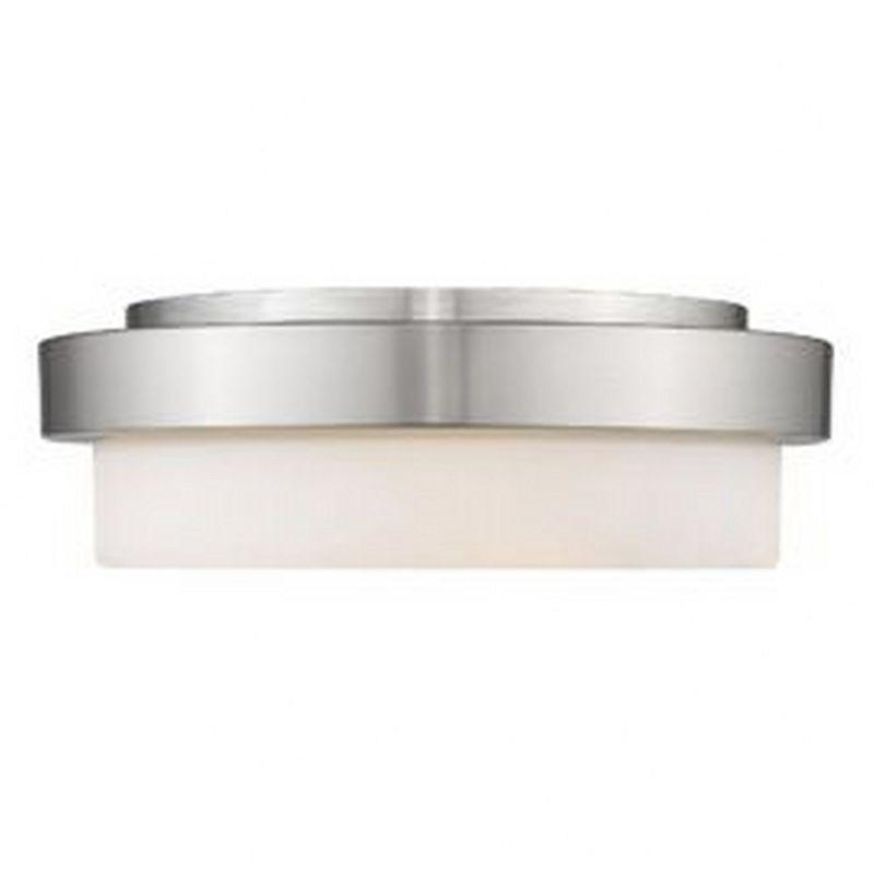Golden Lighting Multi-Family 13" 2-Light Flush Mount in Pewter with Opal Glass