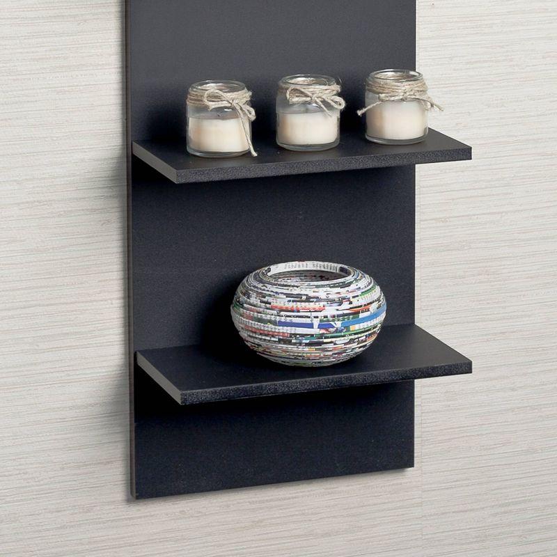 Danya B. 47" x 11.7" Wide Vertical Column Wall Shelf Black: Laminated MDF, 5-Tier Storage, Spot Clean