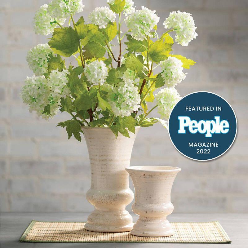 Sullivans Ceramic Urn Vase 10"H Off-White