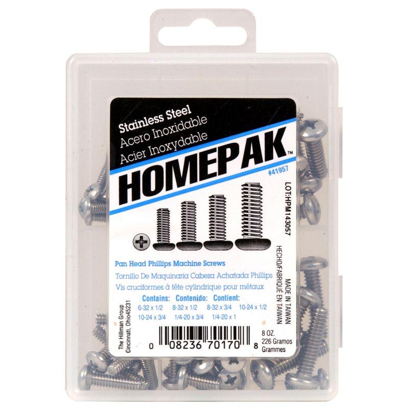 Homepak Assorted Phillips Pan Head Stainless Steel Machine Screw Kit