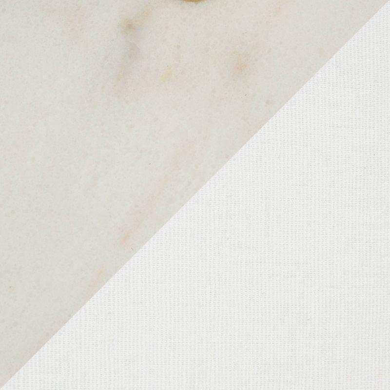 LumiSource Chloe Contemporary Shelf Floor Lamp with Marble Base Shelf and Linen Shade White (Includes LED Light Bulb) : Gold Neck, Round Glass Table