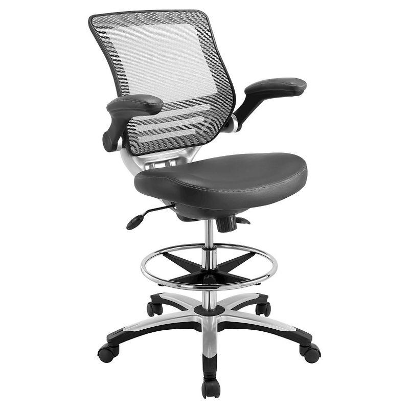 Edge Adjustable Swivel Drafting Chair with Mesh Back in Gray