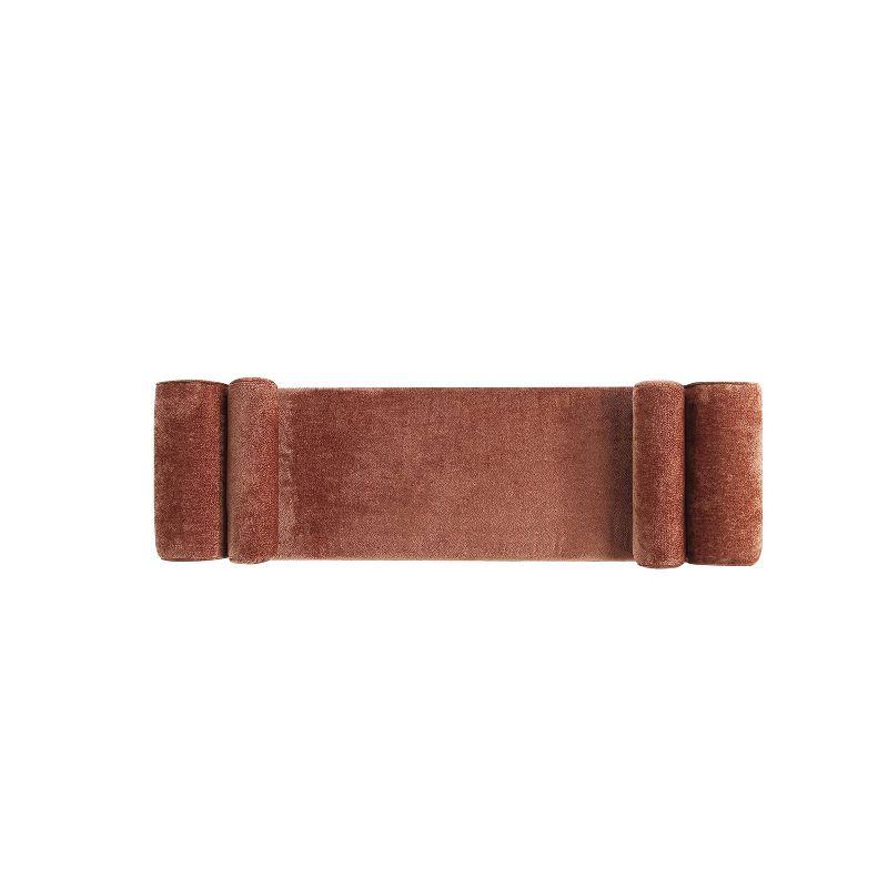 Manhattan Comfort 59" Concord Modern Chenille Upholstered Bench Terracotta