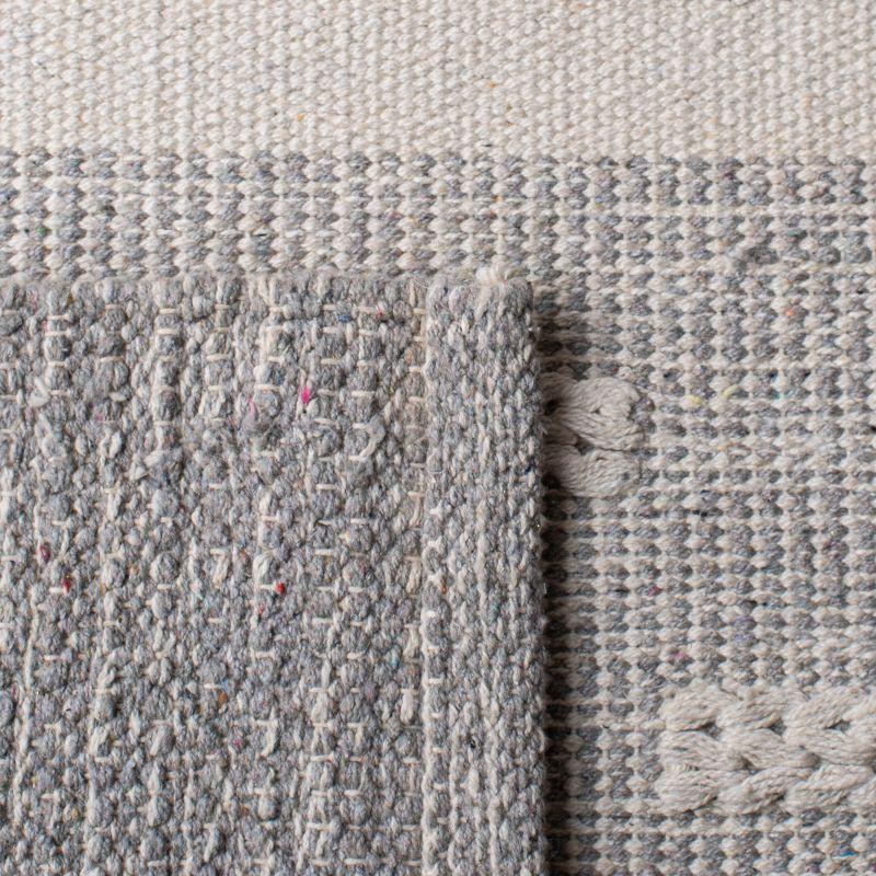 Striped Kilim STK519 Hand Woven Area Rug - Ivory/Grey - 6'x9' - Safavieh.