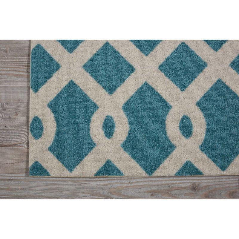 Easterly Geometric Blue/White Outdoor Area Rug