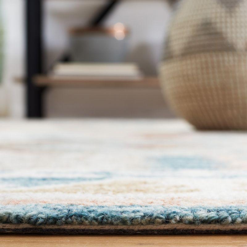 Micro-Loop MLP475 Hand Tufted Indoor Area Rug - Ivory/Blue - 6'x6' - Safavieh