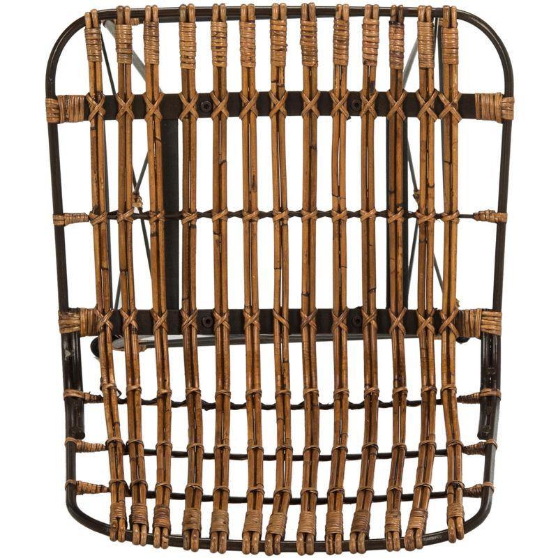 Minerva Wicker Bar Stool (Set of 2) - Natural/Black - Safavieh