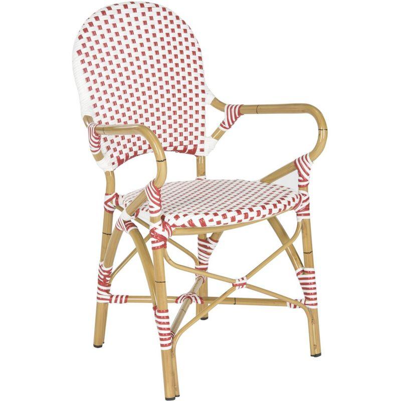 Hooper Arm Chair (Set Of 2) - Indoor/Outdoor - FOX5209 - Red/White - Safavieh