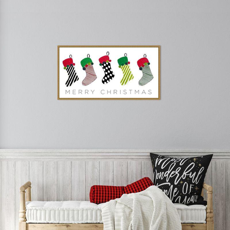 Amanti Art Christmas Stockings by Patricia Pinto Canvas Wall Art Print Framed 27-in. x 14-in.