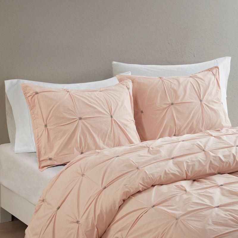 Blush Cotton California King 3-Piece Duvet Cover Set