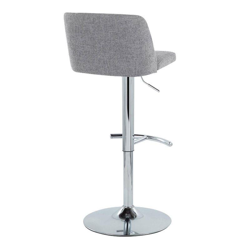 Swivel Upholstered Adjustable Height Counter Stool with Metal Frame