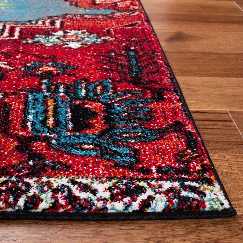 Vintage Hamadan VTH248 Power Loomed Indoor Area Rug - Blue/Red - 6'7"x6'7" - Safavieh