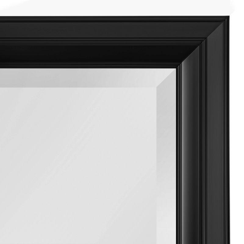 Black Rectangular Wood Vanity Wall Mirror 22"x28"