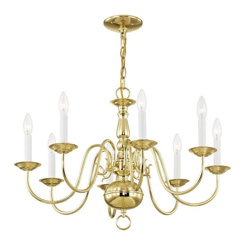 Livex Lighting Williamsburgh 8 - Light Chandelier in  Polished Brass