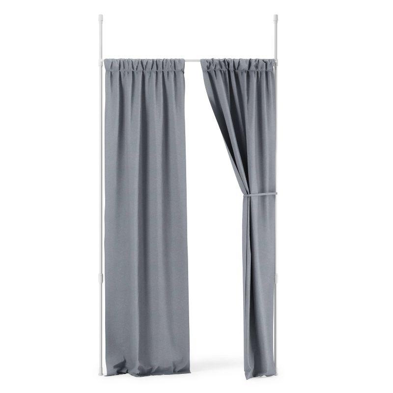 36"-66" Umbra Anywhere Curtain Rod White: Tension Mount, Metal, Smooth Finish, 5-Year Warranty, 15 lb Capacity