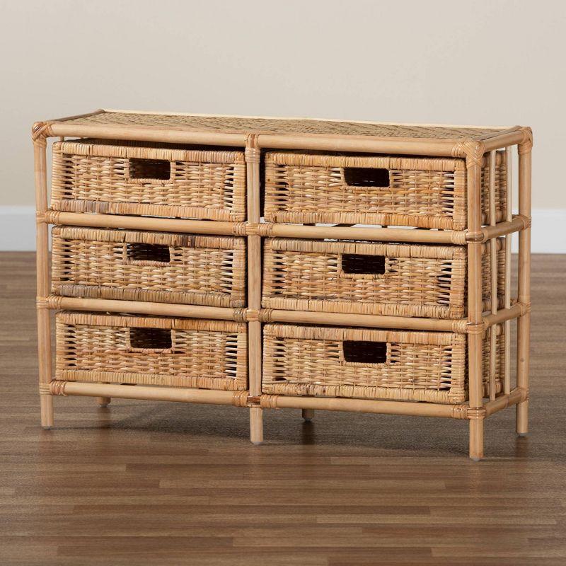 6 - Drawer Rattan Accent Chest