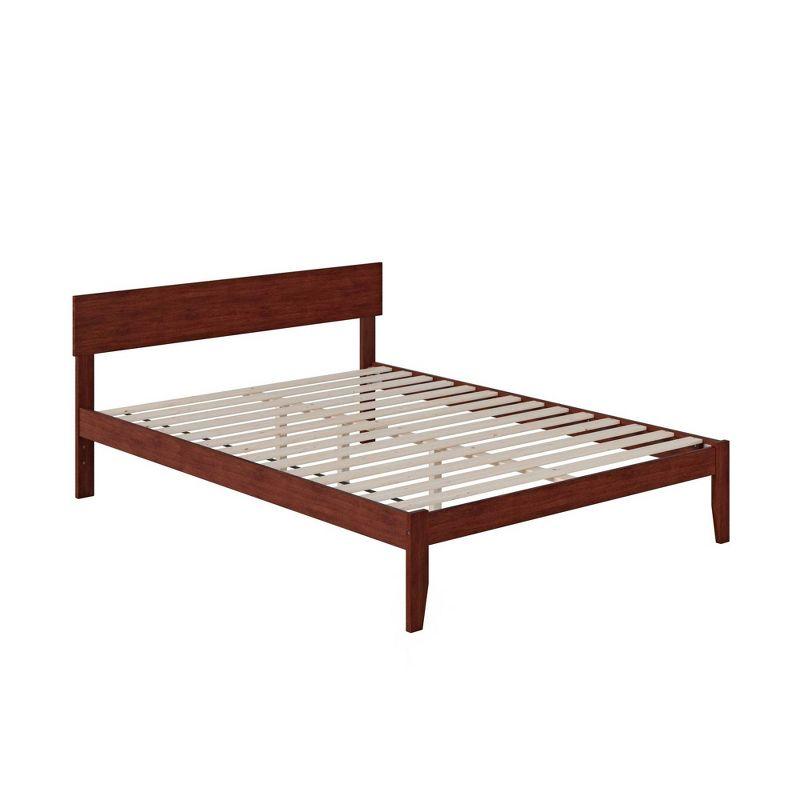 Boston Queen Walnut Wood Frame Bed with 2 Drawers