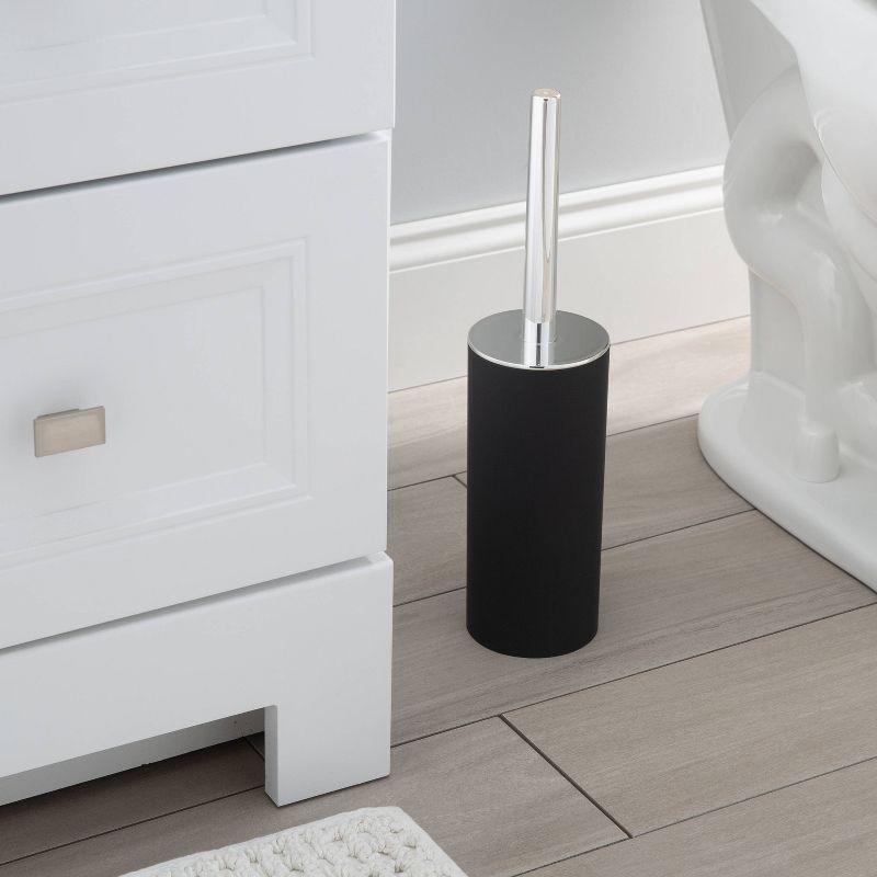 Soft Touch Toilet Brush Holder Black - Bath Bliss