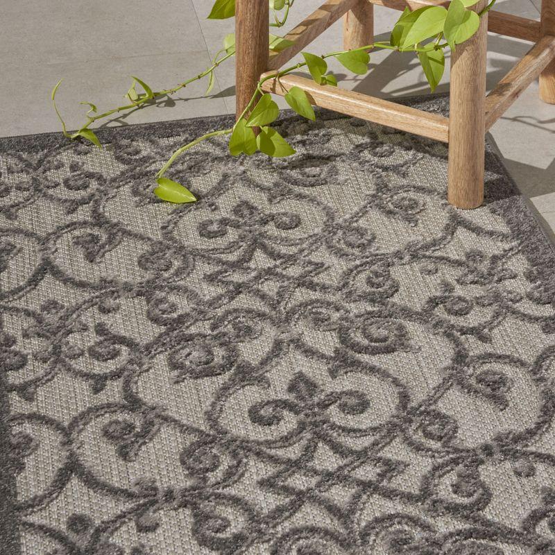 Grey and Charcoal Flat Woven Indoor/Outdoor Rug