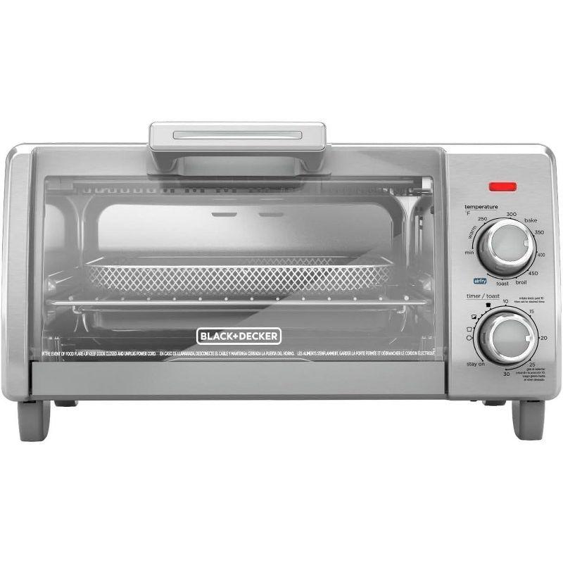 BLACK+DECKER BLACK+DECKER 4-Slice Crisp N Bake Air Fry Toaster Oven, TO1787SS, 5 Cooking Functions, 30 Minute Timer, Stainless Steel