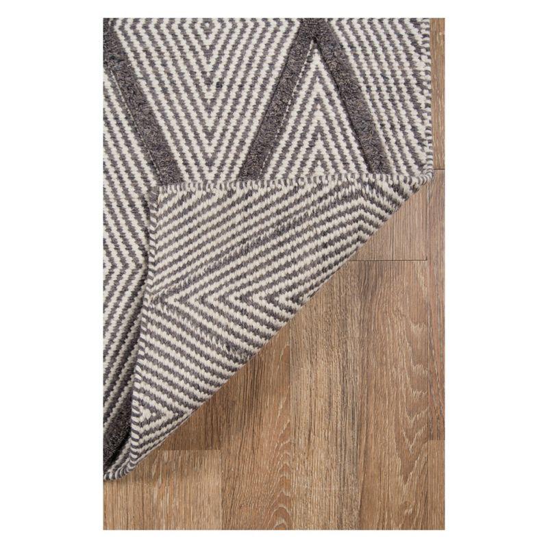 Langdon Geometric Handmade Flatweave Wool Charcoal Area Rug