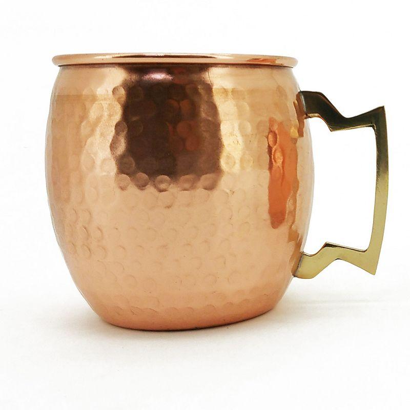 Handmade Copper Hammered Moscow Mule Mug with Brass Handle