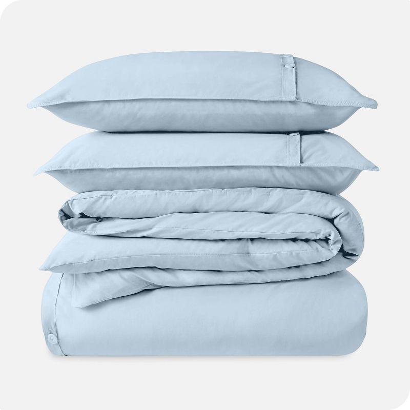 100% Organic Cotton Percale Duvet Cover and Sham Set by Bare Home