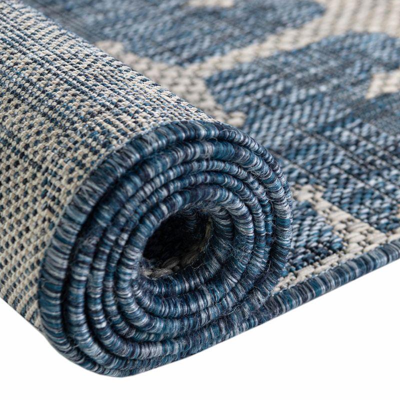 Unique Loom Outdoor Coastal Ahoy Solid Print Woven Area Rug