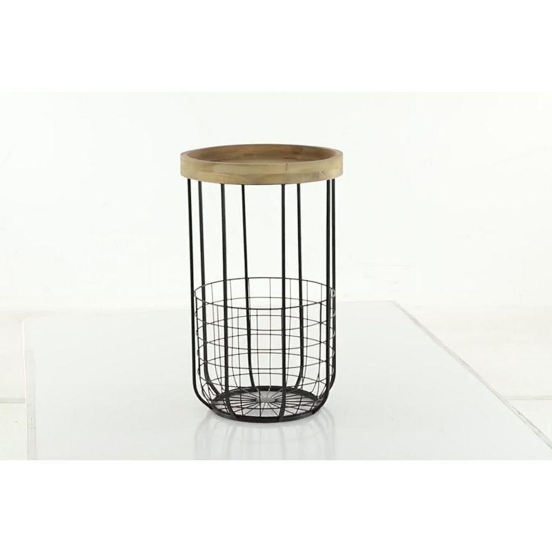 Industrial Metal Accent Table Black - Olivia & May: Round Iron Side Table, No Assembly Required