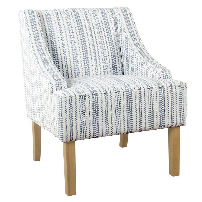 Classic Swoop Accent Armchair Striped Blue - HomePop