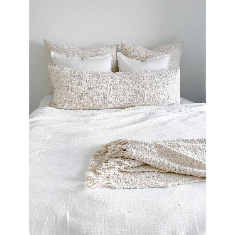 Cozy Cotton White Boucle Body Pillow