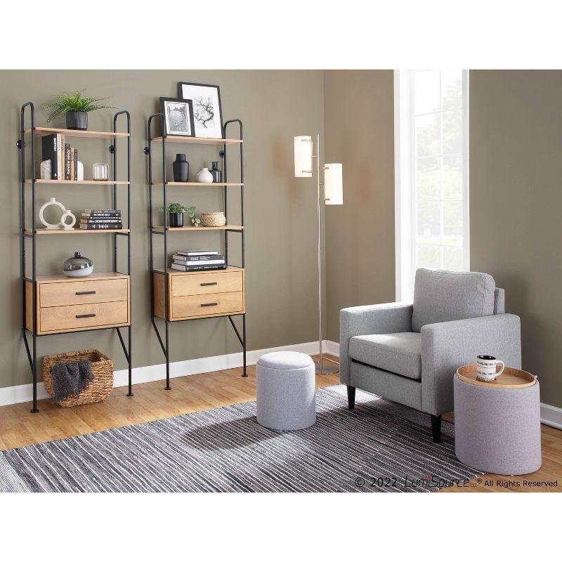 Wendy Arm Chair Polyester/Wood Black/Gray - LumiSource: Plush, Comfortable Reading & Living Room Seating