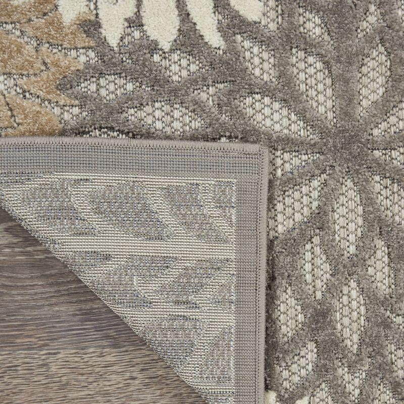 Nourison Aloha Floral Bloom Flatweave High-Low Indoor Outdoor Area Rug Natural 9'6" x 13'