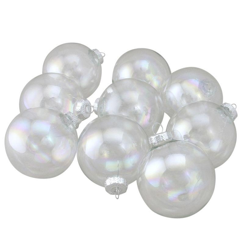 Clear Iridescent Glass Christmas Ball Ornament Set