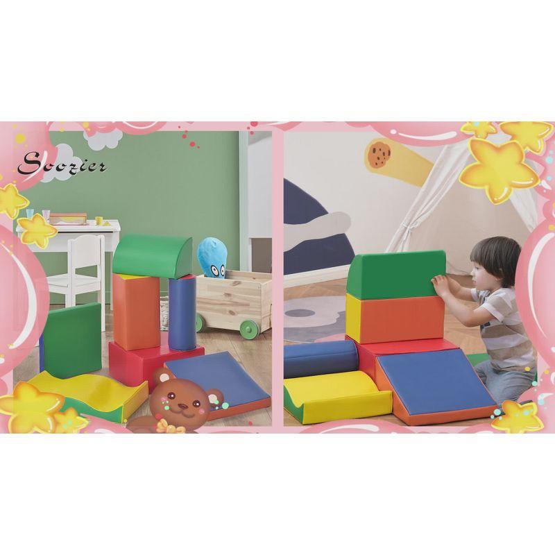 Soozier 2 Piece Climb and Crawl Activity Play Set Soft Secure Foam Playset for Toddler Preschooler Indoor Play Equipment Baby Learning Toys Multicolor