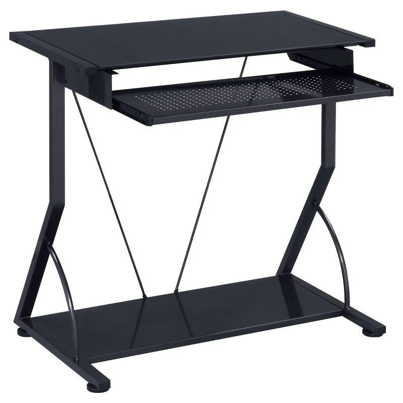 Alastair Computer Desk with Keyboard Tray and Storage Shelf Black - Coaster