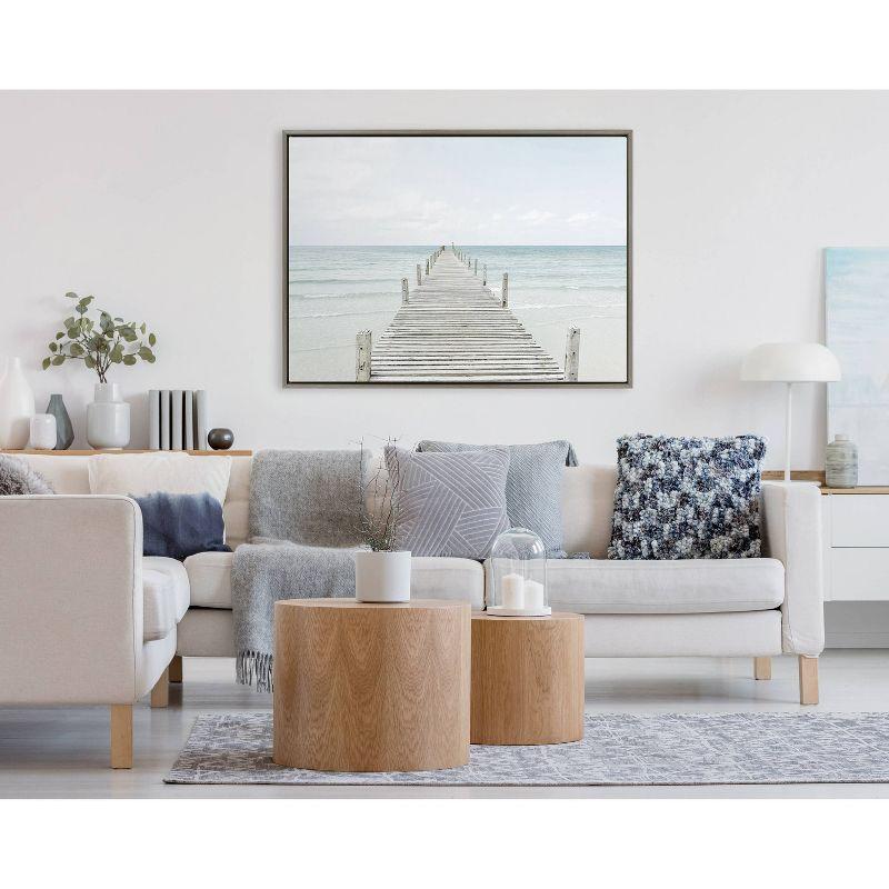 31.5" x 41.5" Sylvie Wooden Pier on Beach Framed Canvas by Amy Peterson Gray - Kate & Laurel All Things Decor