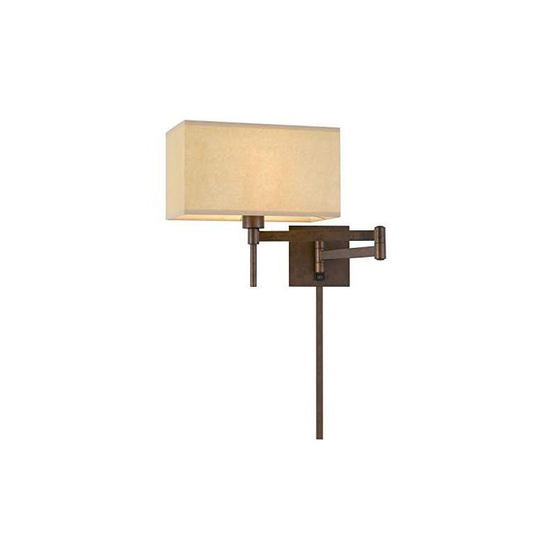 Cal Lighting WL-2930-RU Transitional One Light Swing Arm Wall Lamp from Robson Collection in Bronze/Dark Finish, 26.00 inches