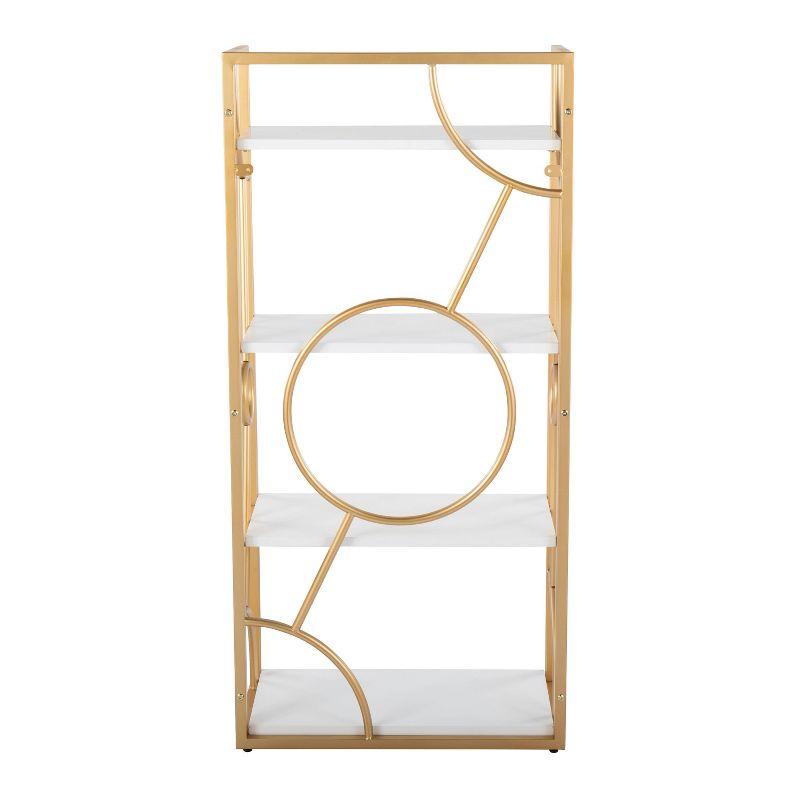 Everly Quinn Constellation Contemporary Bookcase in Gold Metal and Wood by LumiSource