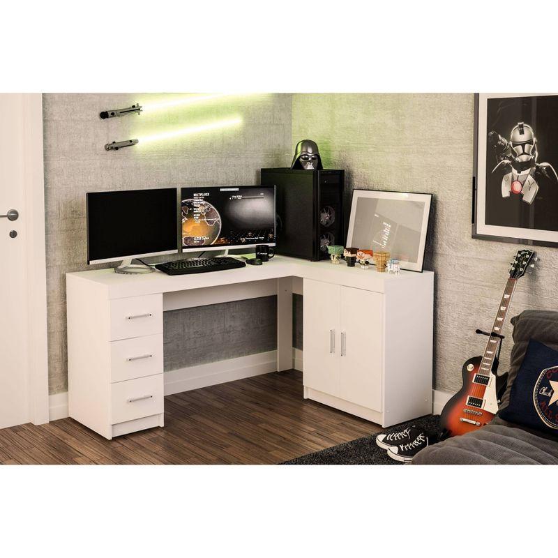 Mayne Corner Desk White - Polifurniture