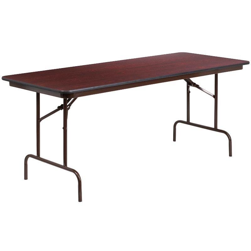 Wofford 24" x 48" Rectangular High Pressure Mahogany Laminate Folding Banquet Table