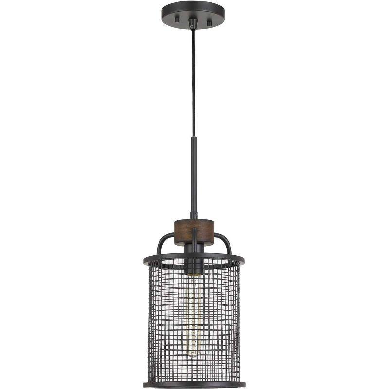 Cal Lighting Aberdeen Mesh Metal/Wood Pendant Light (Edison Bulb Not included)