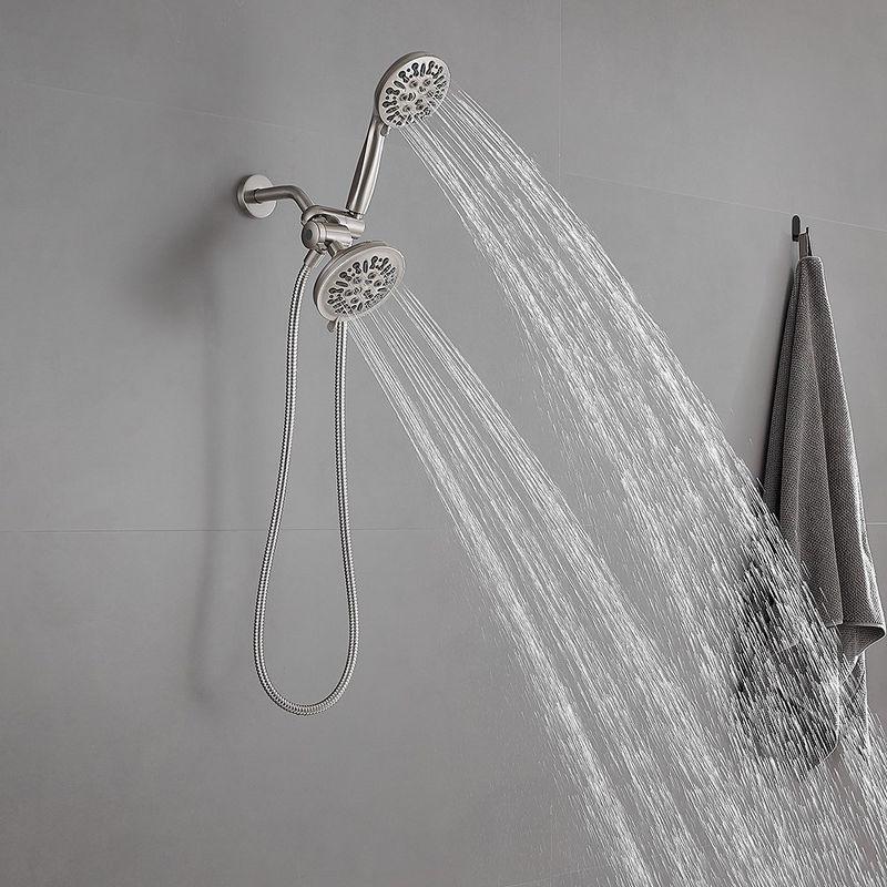 9-spray 5.5 in.Wall Mount Dual Shower Head and Handheld Shower Head with Stainless Steel Hose