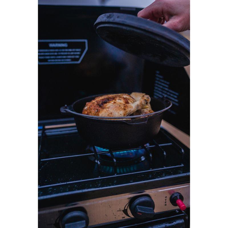 Stansport Preseasoned Cast Iron Flat Bottom Dutch Oven - 1 QT