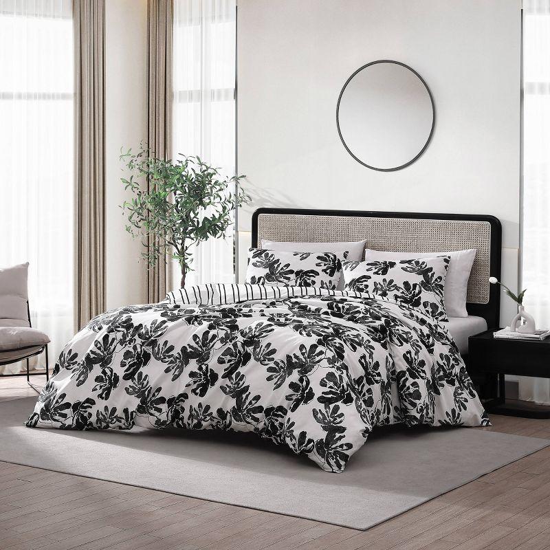 Black Microfiber Reversible Duvet Cover