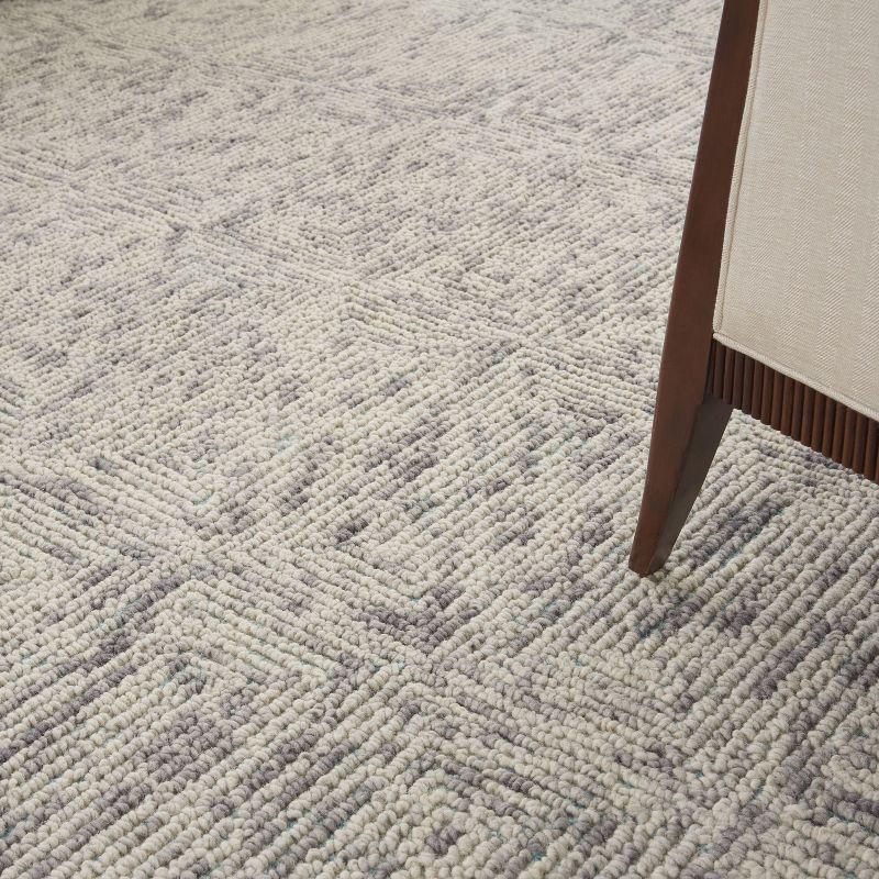 Nourison Vail Contemporary Indoor Area Rug Ivory/Grey/Teal 7'9" x 9'9"
