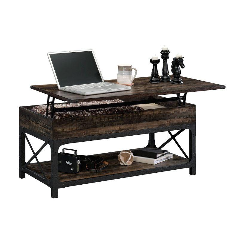 Carbon Oak and Metal Lift-Top Coffee Table with Storage