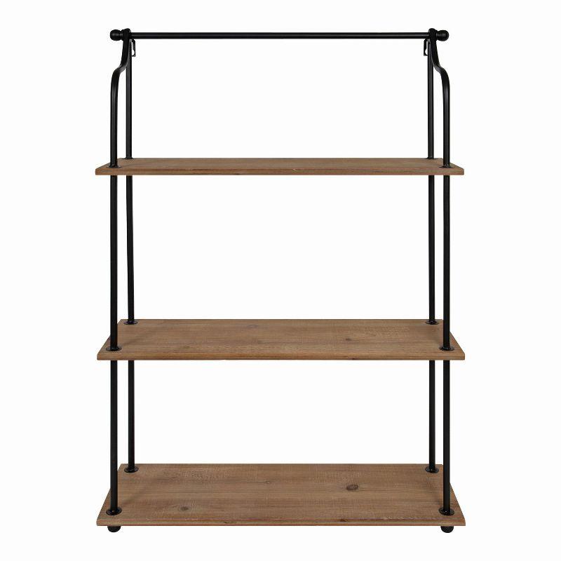 21" x 32" Walters Wood/Metal 3 Tier Shelving - Kate & Laurel All Things Decor